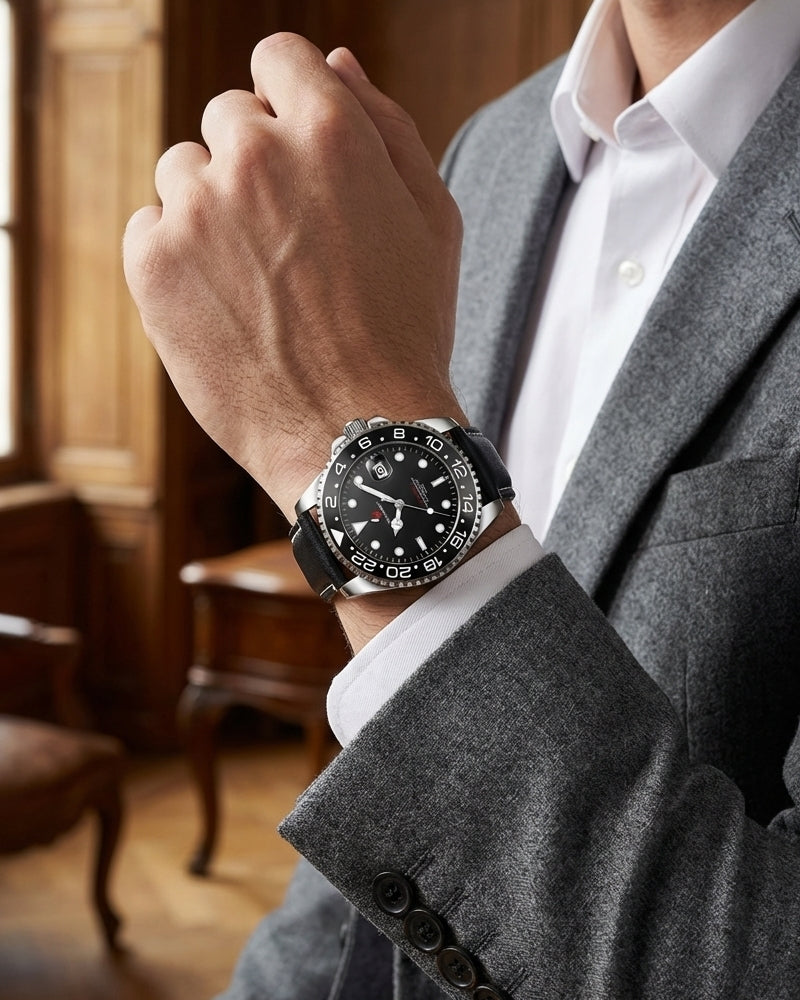 YOUNGBRIT® WINDSOR - LEATHER/BLACK