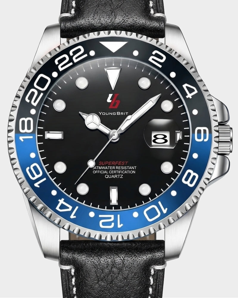 YOUNGBRIT® WINDSOR - LEATHER BLUE/BLACK