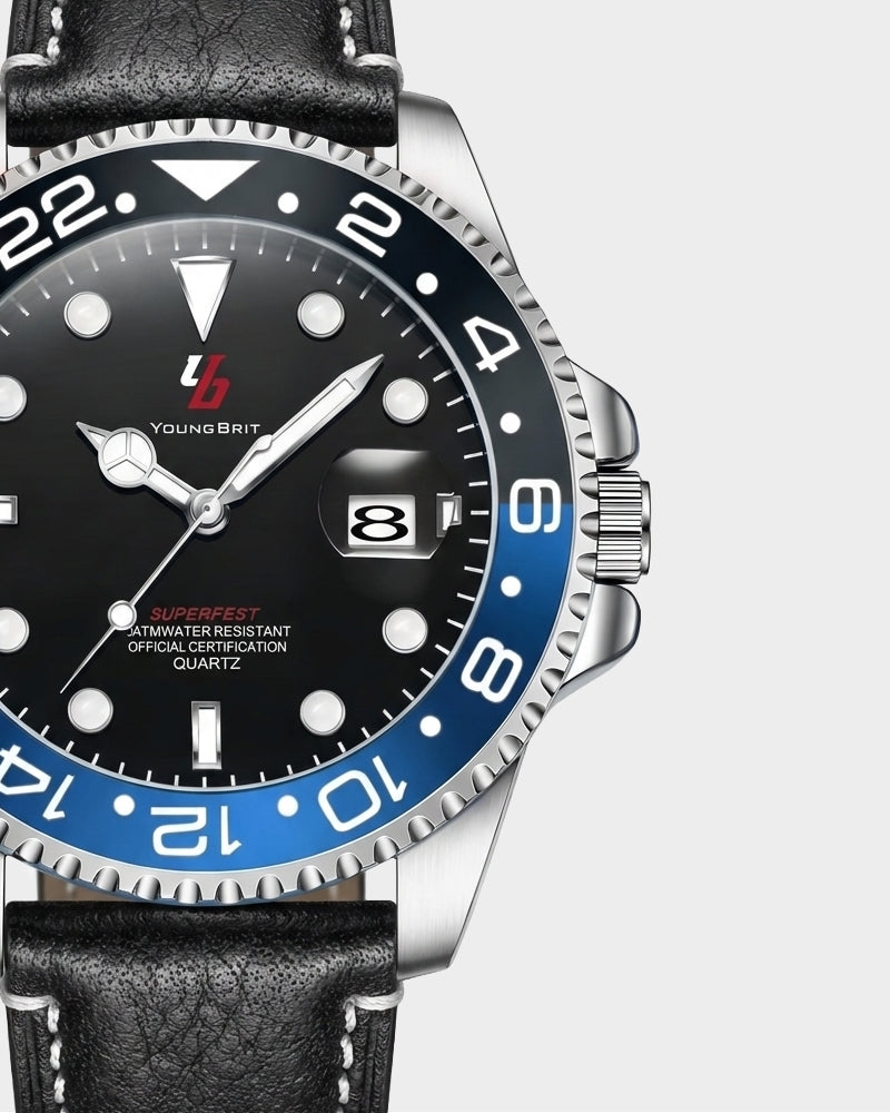 YOUNGBRIT® WINDSOR - LEATHER BLUE/BLACK