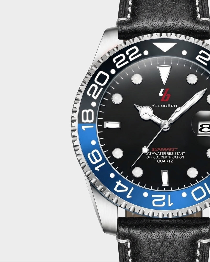 YOUNGBRIT® WINDSOR - LEATHER BLUE/BLACK