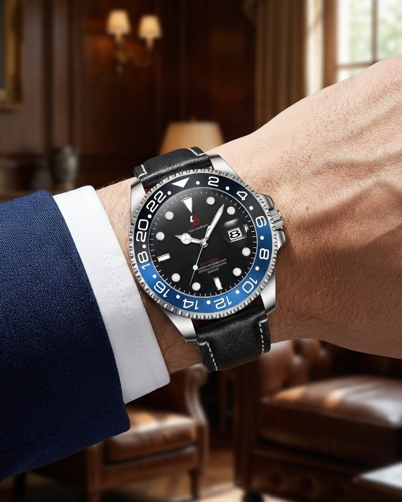 YOUNGBRIT® WINDSOR - LEATHER BLUE/BLACK