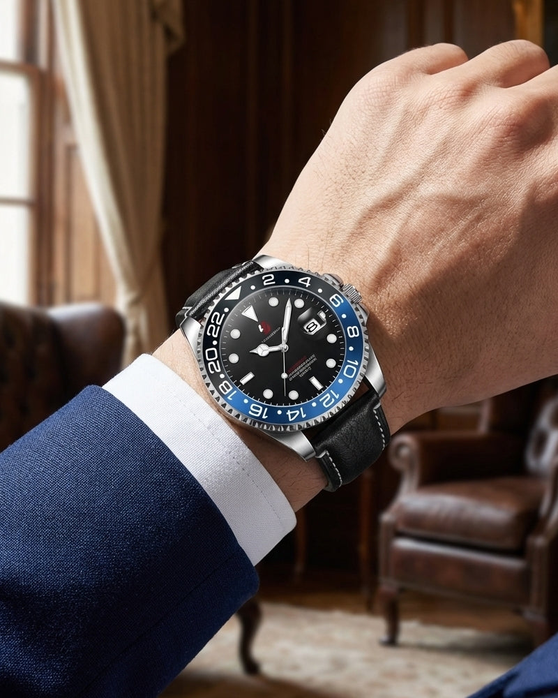 YOUNGBRIT® WINDSOR - LEATHER BLUE/BLACK