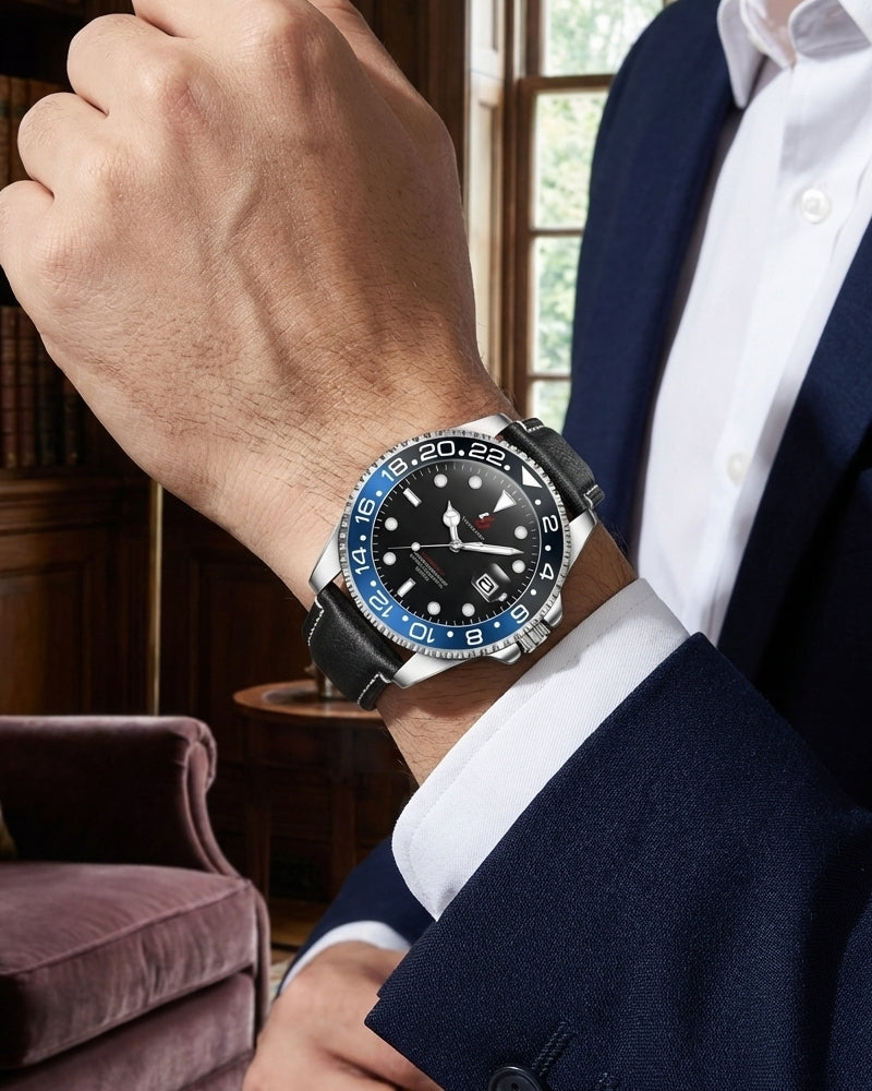 YOUNGBRIT® WINDSOR - LEATHER BLUE/BLACK