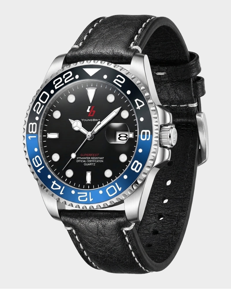 YOUNGBRIT® WINDSOR - LEATHER BLUE/BLACK