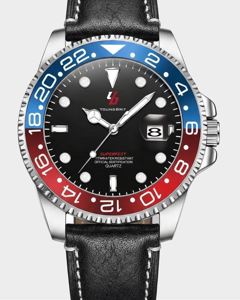 YOUNGBRIT® WINDSOR - LEATHER BLUE/RED