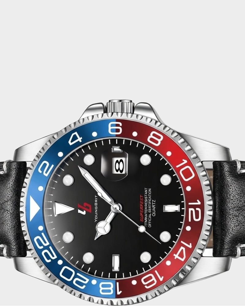 YOUNGBRIT® WINDSOR - LEATHER BLUE/RED