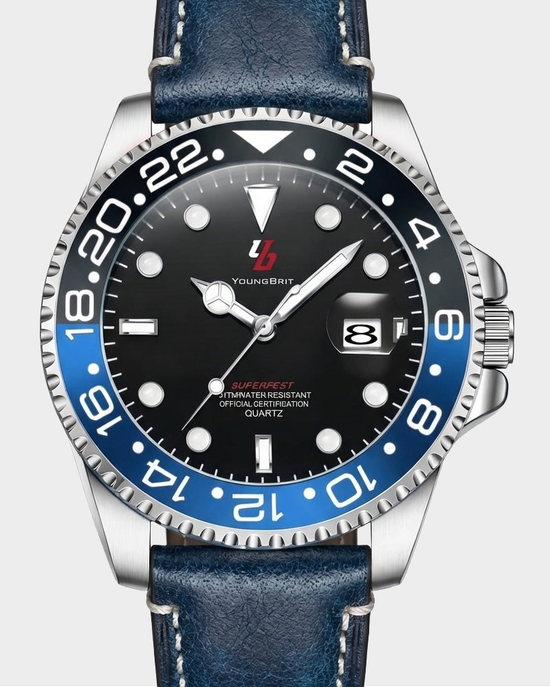 YOUNGBRIT® WINDSOR - LEATHER/BLUE