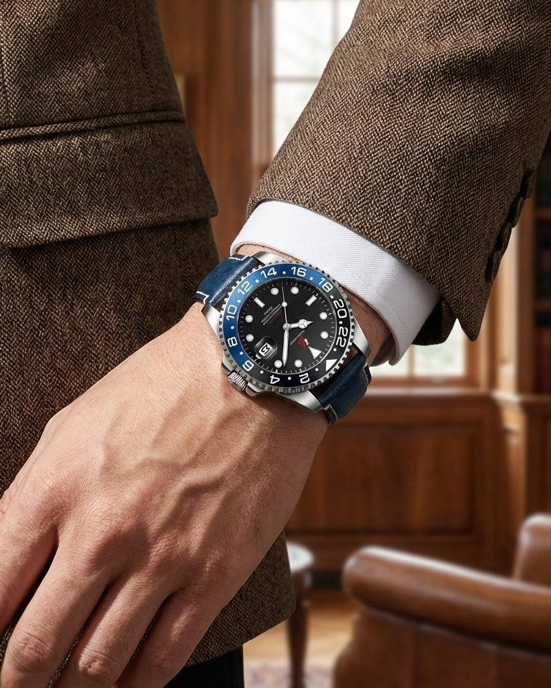 YOUNGBRIT® WINDSOR - LEATHER/BLUE