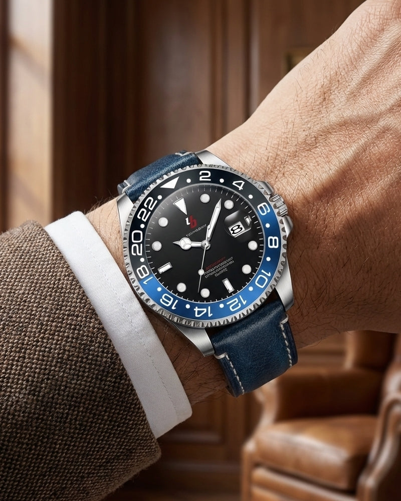 YOUNGBRIT® WINDSOR - LEATHER/BLUE