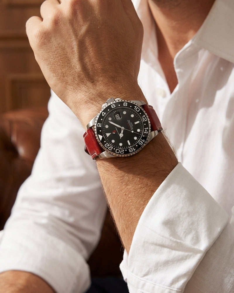 YOUNGBRIT® WINDSOR - LEATHER/RED