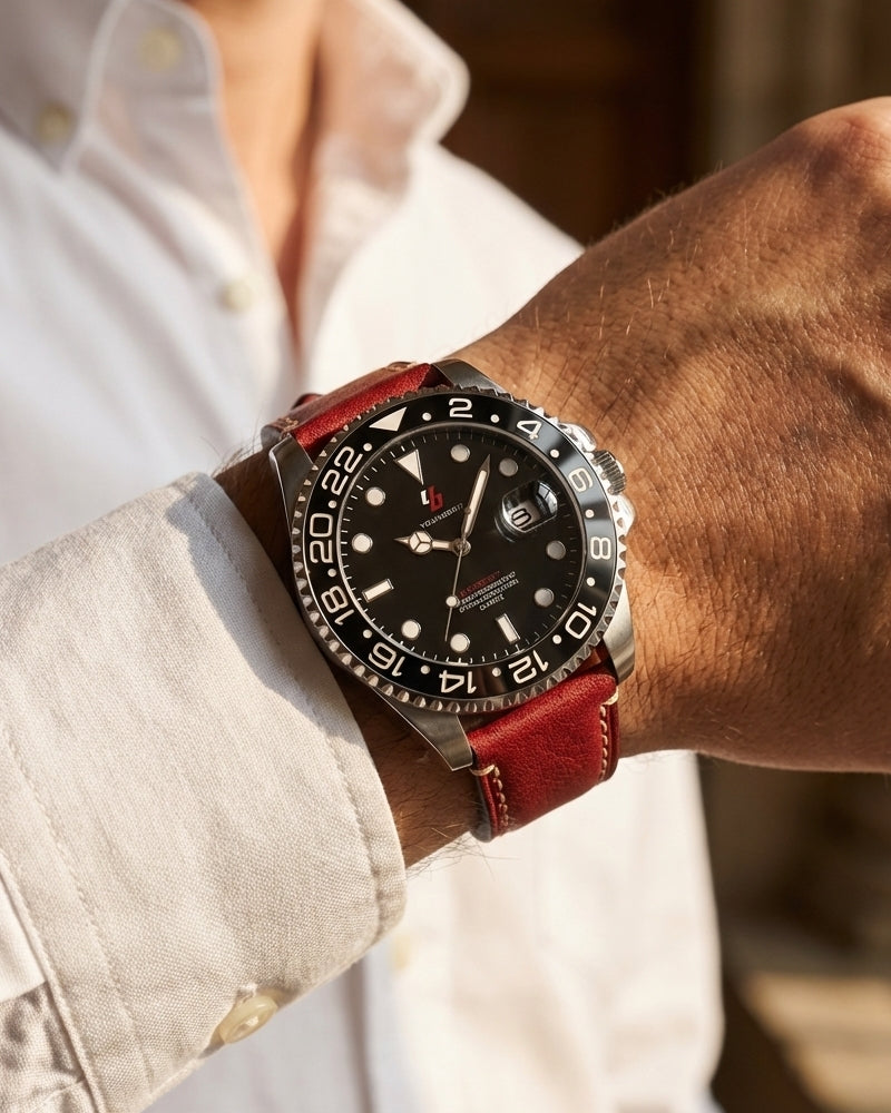 YOUNGBRIT® WINDSOR - LEATHER/RED