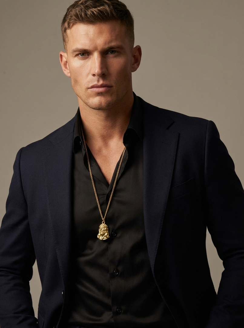 YOUNGBRIT® CANTERBURY CHRISTUS NECKLACE- 18K GOLD