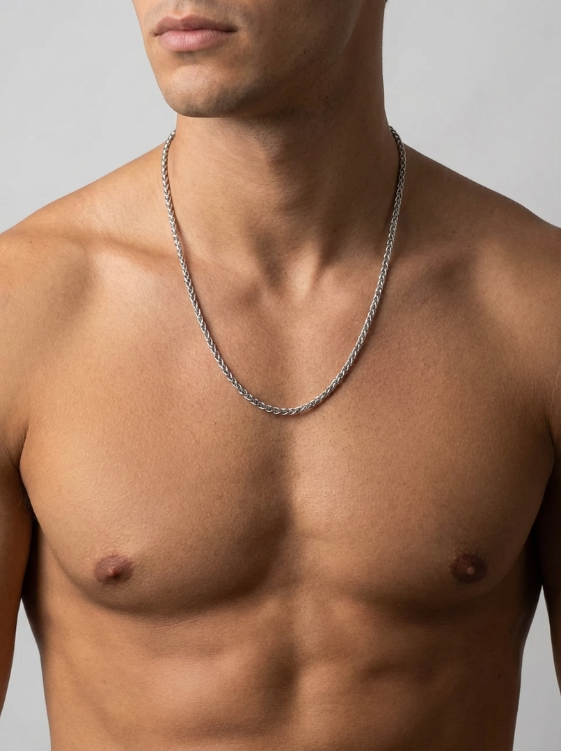 YOUNGBRIT® COTSWOLD WHEAT NECKLACE- SILVER