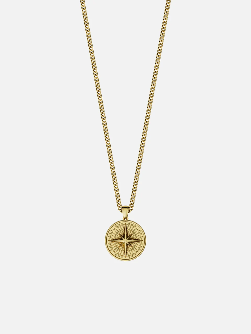 YOUNGBRIT® GREENWICH COMPASS NECKLACE- 18K GOLD