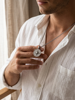 Load image into Gallery viewer, YOUNGBRIT® GREENWICH COMPASS NECKLACE- SILVER