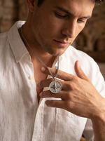 Load image into Gallery viewer, YOUNGBRIT® GREENWICH COMPASS NECKLACE- SILVER