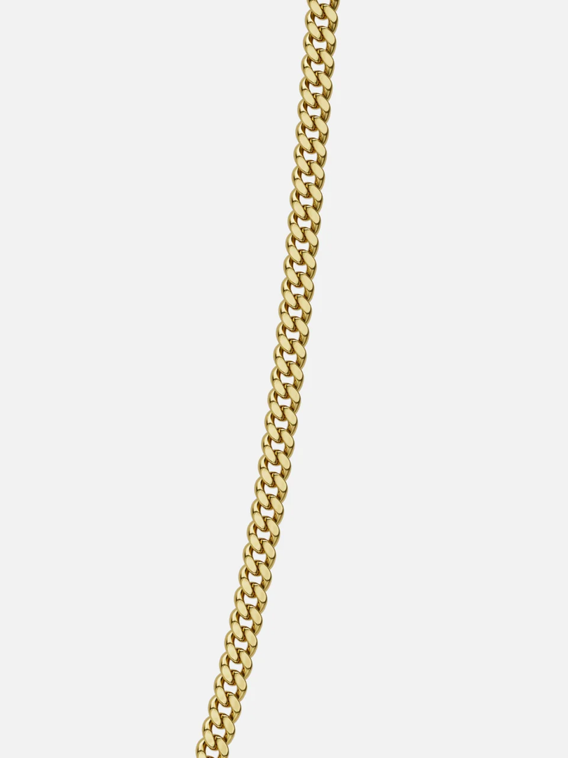 YOUNGBRIT® PICCADILLY CUBAN NECKLACE 3MM- 18K GOLD