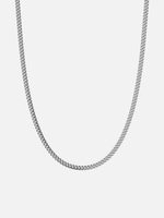 Load image into Gallery viewer, YOUNGBRIT® PICCADILLY CUBAN NECKLACE 3MM- SILVER