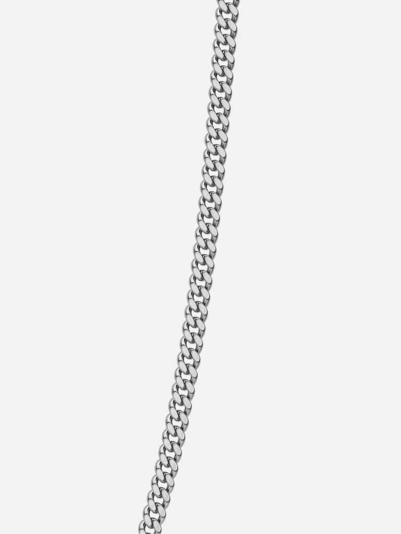 YOUNGBRIT® PICCADILLY CUBAN NECKLACE 3MM- SILVER