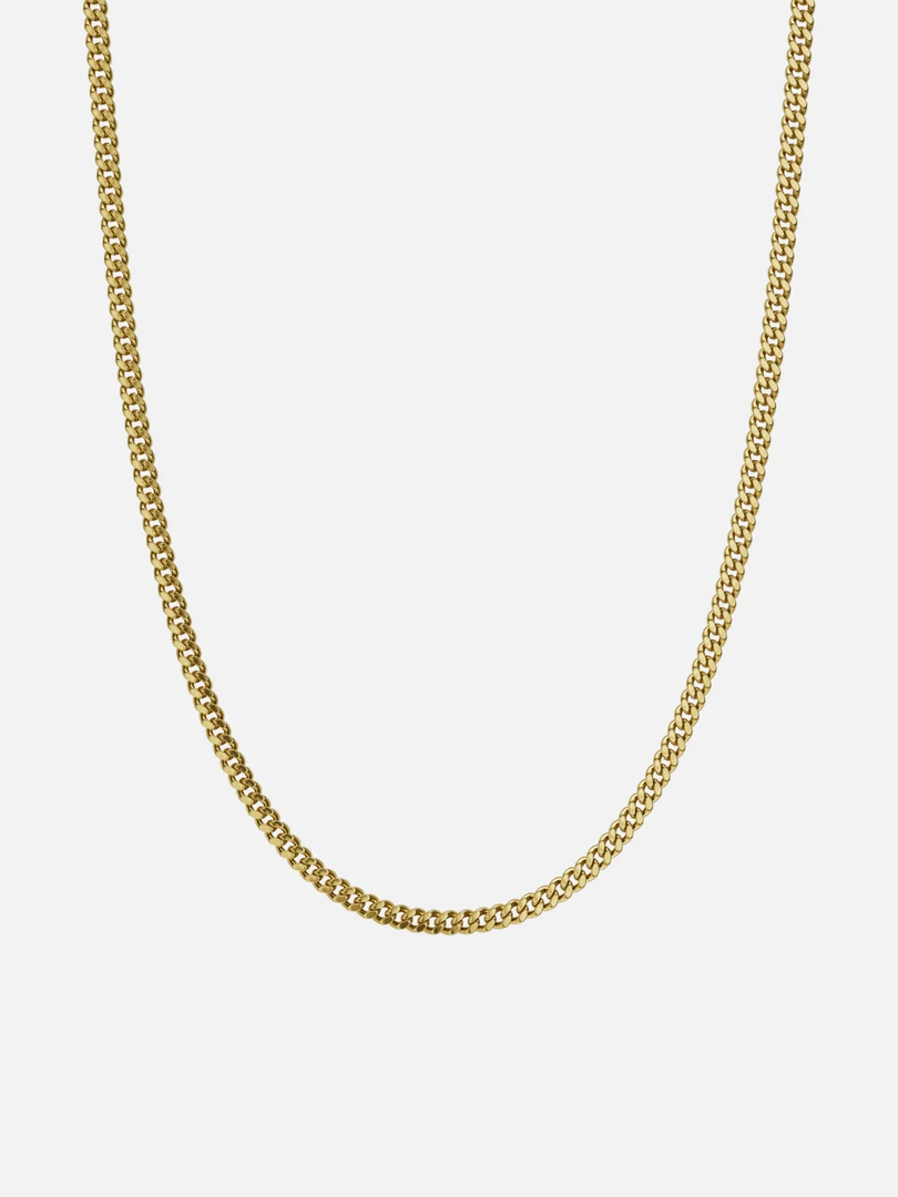 YOUNGBRIT® PICCADILLY CUBAN NECKLACE 3MM- 18K GOLD