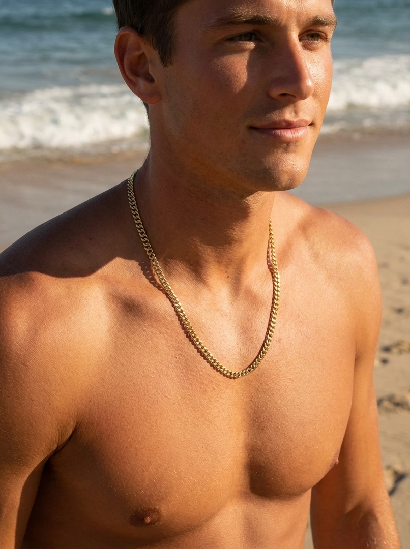 YOUNGBRIT® PICCADILLY CUBAN NECKLACE 3MM- 18K GOLD