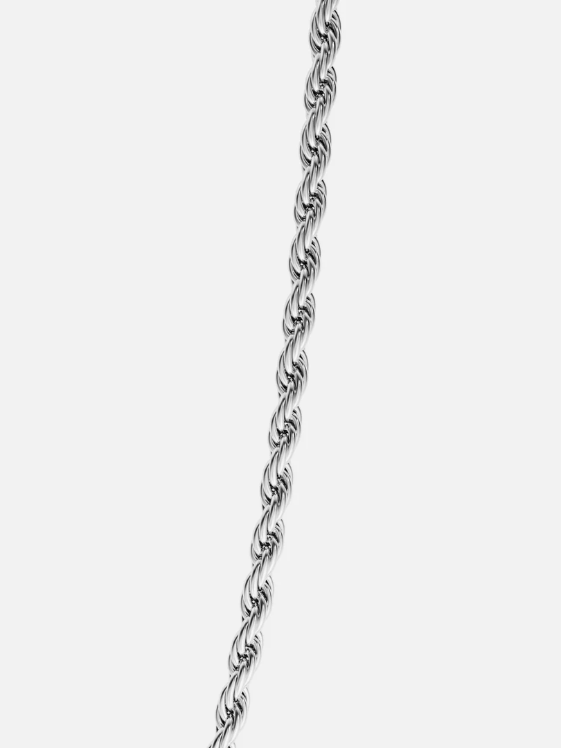 YOUNGBRIT® TRAFALGAR ROPE NECKLACE- SILVER
