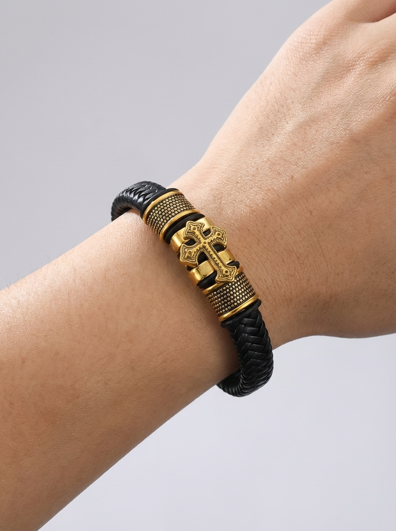 YOUNGBRIT® ST PAUL’S CROSS BRACELET- GOLD