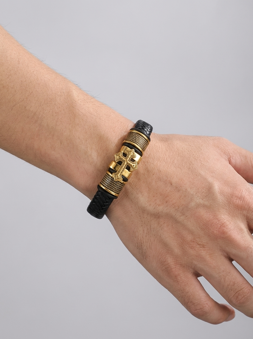 YOUNGBRIT® ST PAUL’S CROSS BRACELET- GOLD