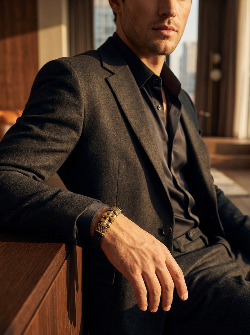 YOUNGBRIT® ST PAUL’S CROSS BRACELET- GOLD