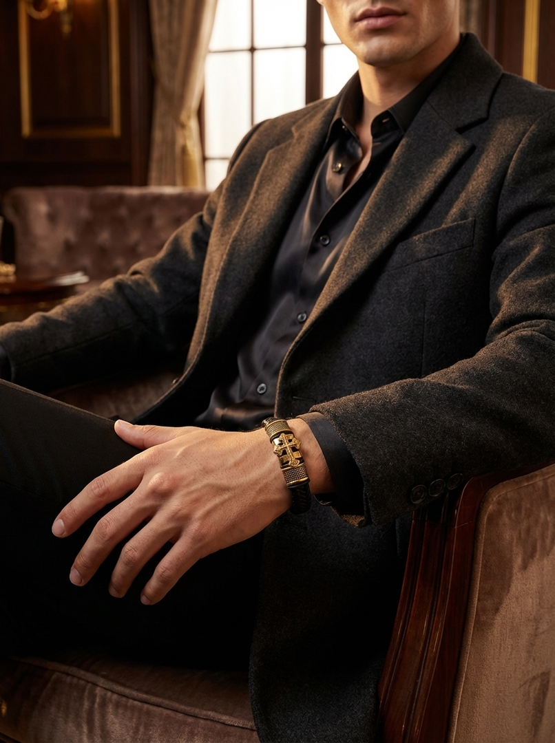 YOUNGBRIT® ST PAUL’S CROSS BRACELET- GOLD