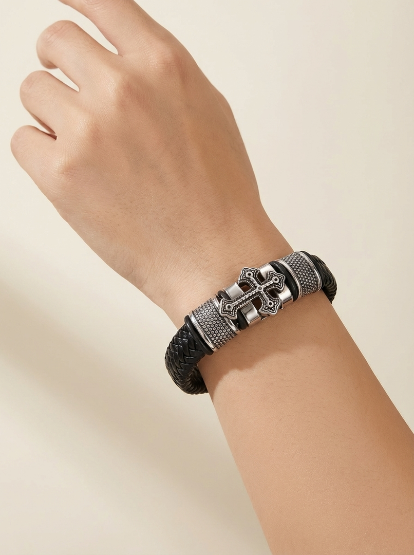 YOUNGBRIT® ST PAUL’S CROSS BRACELET- SILVER