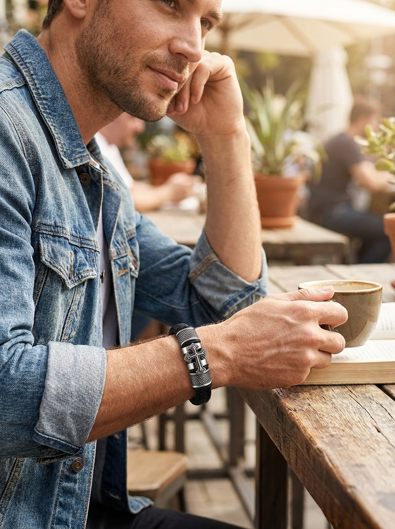 YOUNGBRIT® ST PAUL’S CROSS BRACELET- SILVER