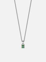 Load image into Gallery viewer, YOUNGBRIT® WESTMINSTER GEMSTONE NECKLACE- SILVER/GREEN