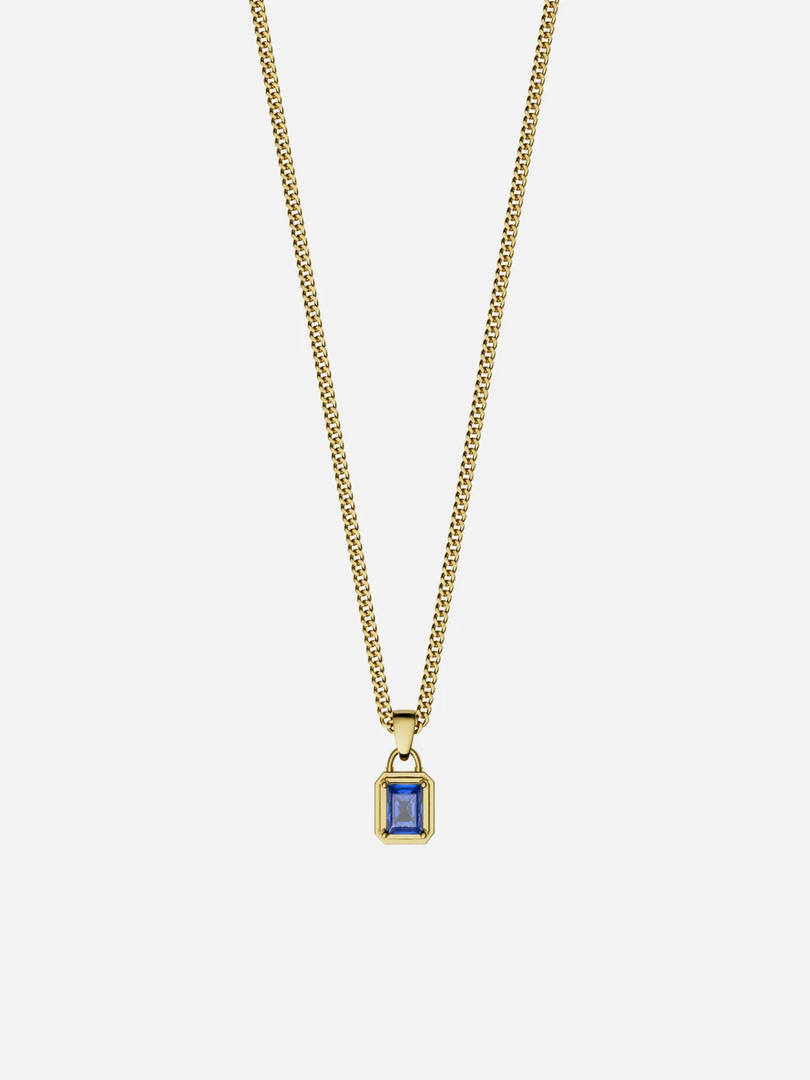 YOUNGBRIT® WESTMINSTER GEMSTONE NECKLACE- 18K GOLD/BLUE