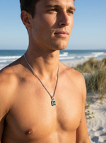 Load image into Gallery viewer, YOUNGBRIT® WESTMINSTER GEMSTONE NECKLACE- SILVER/GREEN