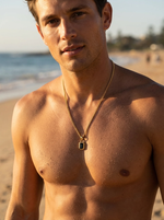 Load image into Gallery viewer, YOUNGBRIT® WESTMINSTER GEMSTONE NECKLACE- 18K GOLD/BLACK